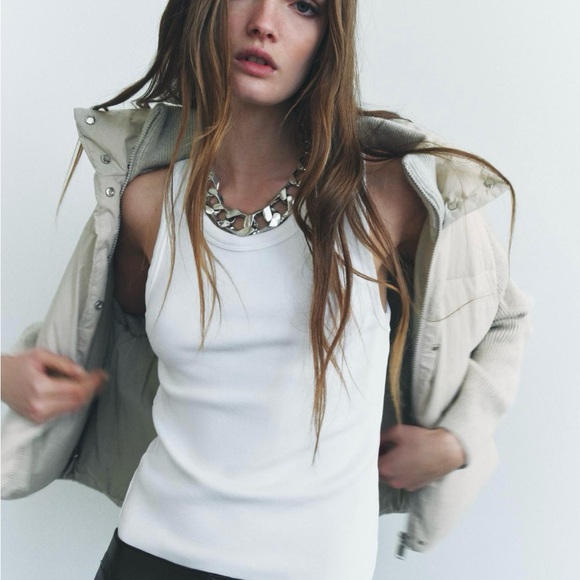 Authentic Zara Beige Puffer Jacket - Picture 3 of 4